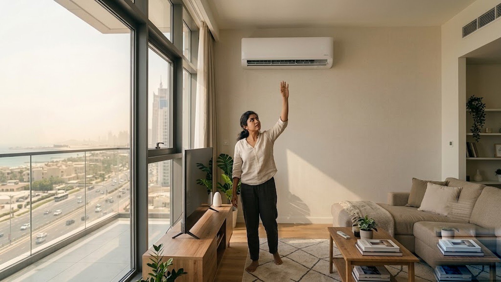AC cooling in a Dubai apartment during summer